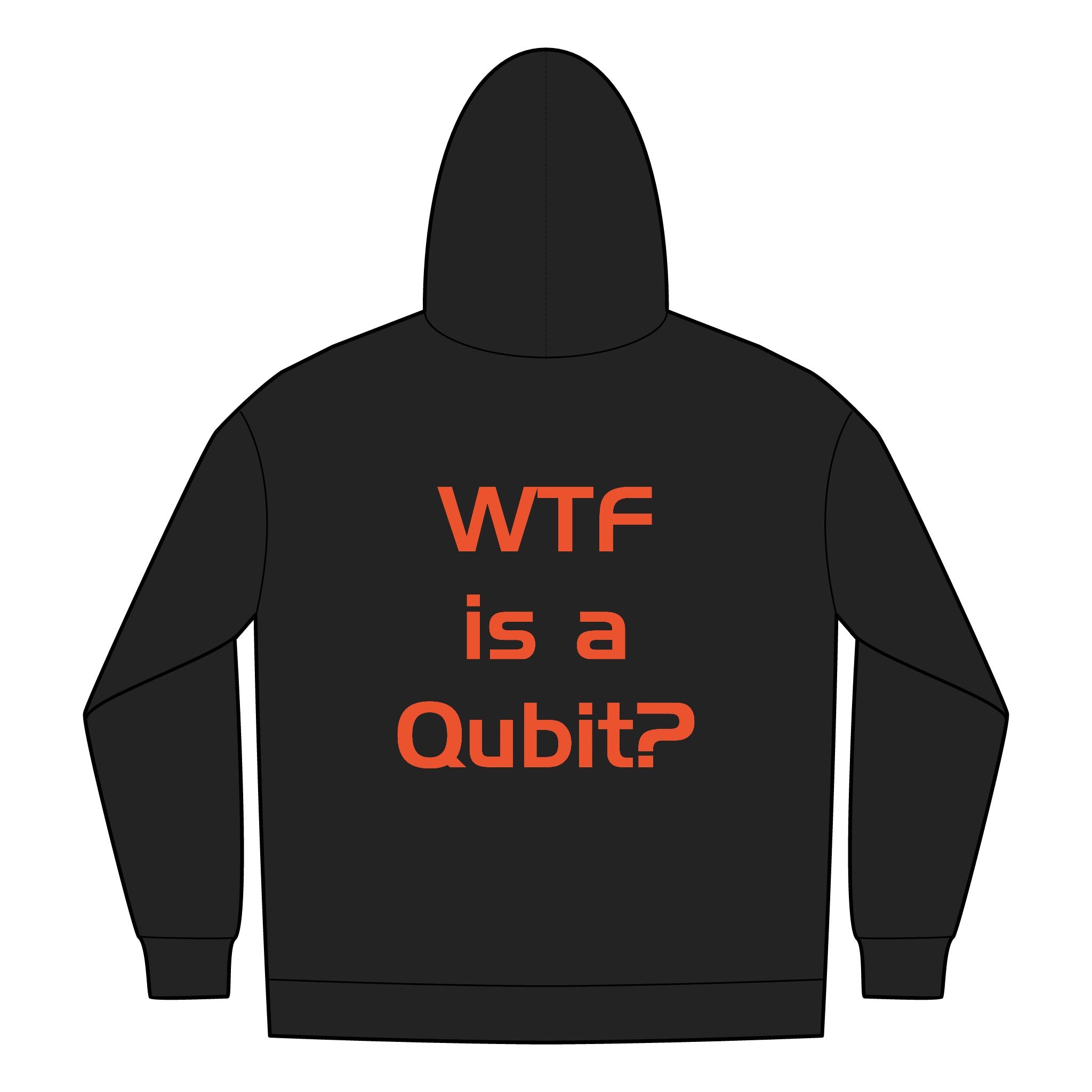 Qufits Black Men's Hoodie | WTF is a Qubit?