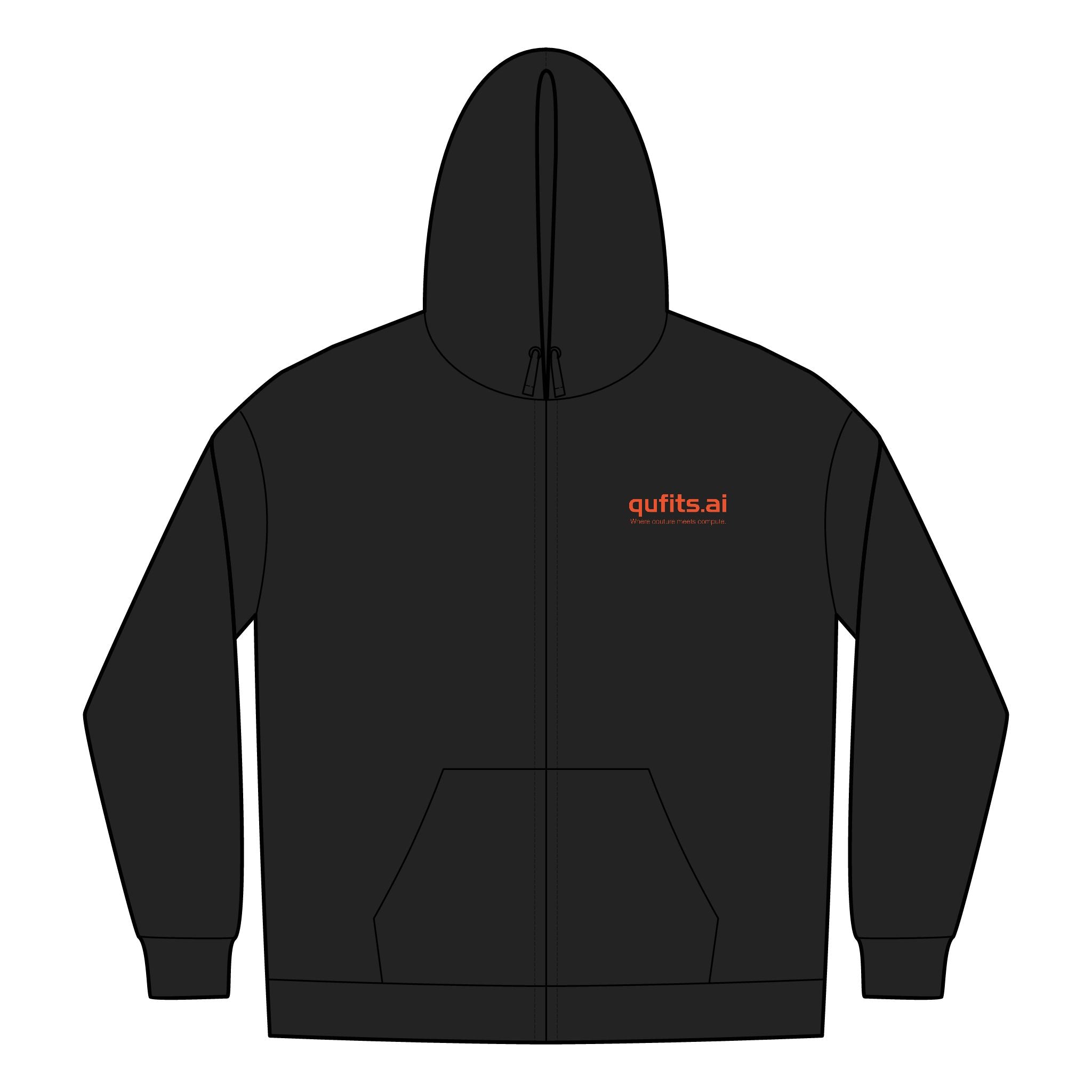 Qufits Black Men's Hoodie | WTF is a Qubit?