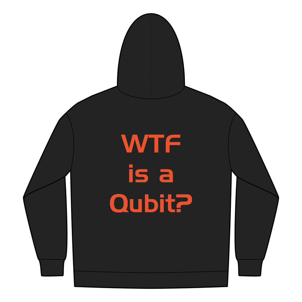 Qufits Black Men's Hoodie | WTF is a Qubit?