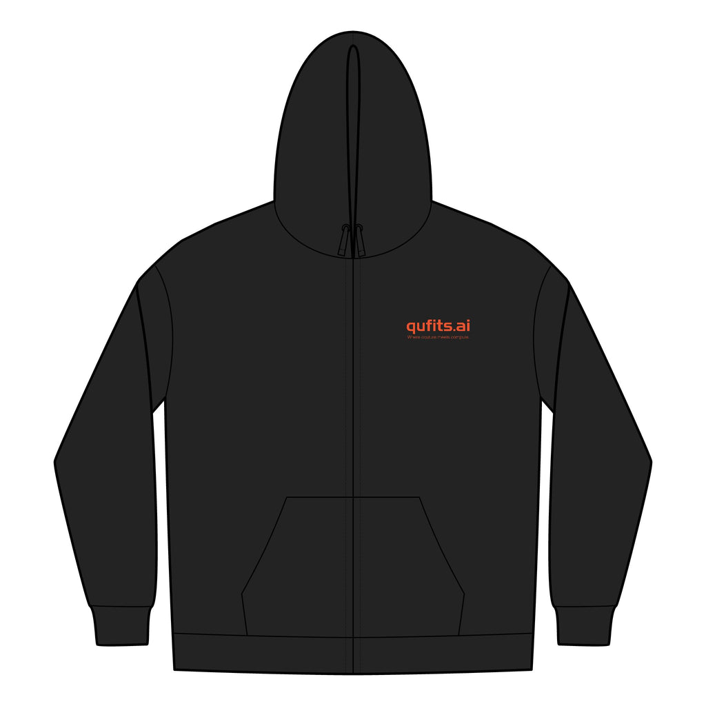 Qufits Black Men's Hoodie | WTF is a Qubit?